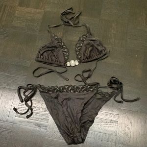 Beach Bunny Bikini black lace